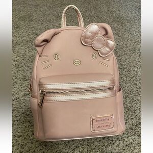 Loungefly Hello Kitty Pink Metallic Rose gold Backpack HTF Rare